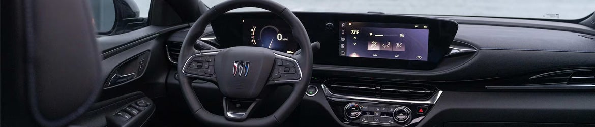 The steering column of the 2025 Buick Envista in Akron, OH