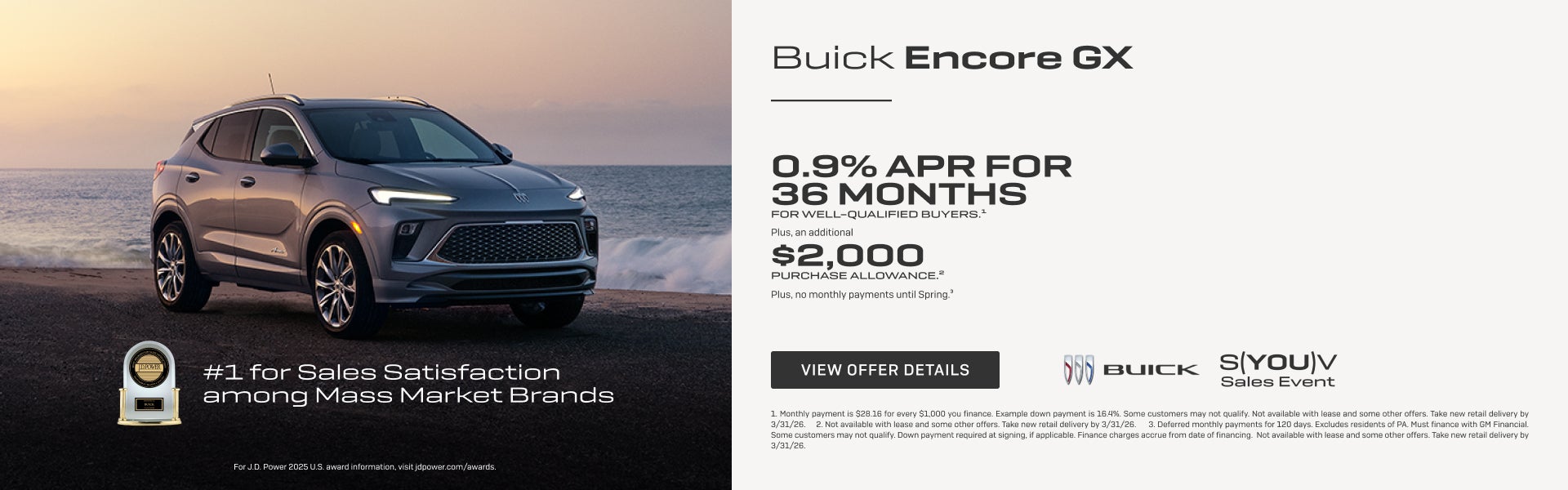 0.9% APR FOR 36 MONTHS
FOR WELL-QUALIFIED BUYERS.1

Plus, $2,000 PURCHASE ALLOWANCE.2

Plus, no m...