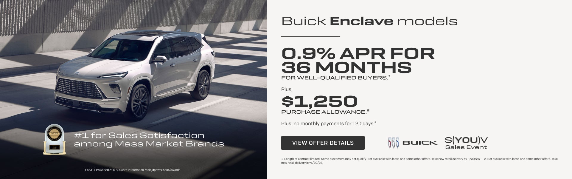 0.9% APR FOR 36 MONTHS 
FOR WELL-QUALIFIED BUYERS.1

Plus, $1,250 PURCHASE ALLOWANCE.2

Plus, no ...